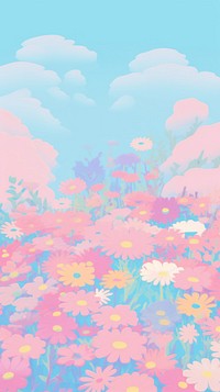 Flower field backgrounds outdoors painting.