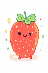 Doodle illustration strawberry cartoon fruit cute.