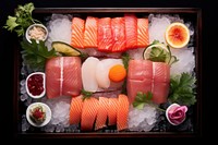 Sashimi seafood salmon meal.