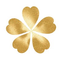Clover icon gold flower shape.
