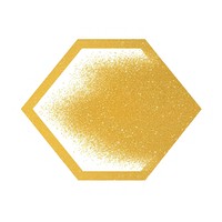 Hexagramgon icon shape gold white background.