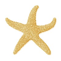 Starfish icon shape gold white background.