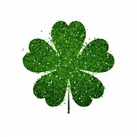 Clover icon green leaf white background.