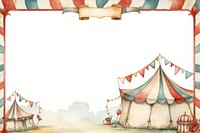Circus watercolor frame tent architecture celebration.