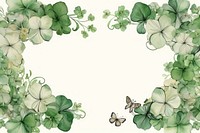 Clovers watercolor frame pattern plant green.