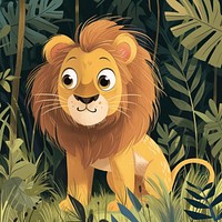 Illustration of lion cartoon mammal animal.