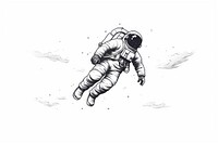 Astronaut drawing sketch hand.