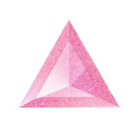 Triangle icon glitter shape pink.