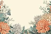 Vintage drawing chrysanthemum border flower backgrounds chrysanths.