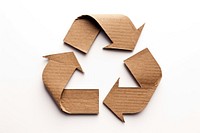 Recycle cardboard white background container.