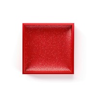 Square icon glitter shape red.