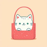 Cat pop on bag animal handbag cartoon.