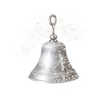 Bell icon white background lighting hanging.