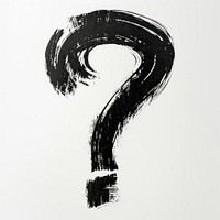 Question Mark sign symbol white calligraphy.