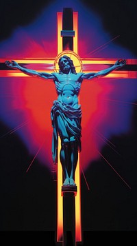 A Christ cross crucifix glowing symbol.