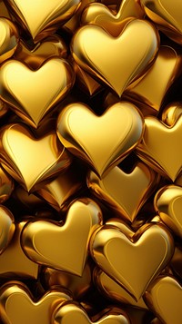 Hearts pattern gold backgrounds repetition.