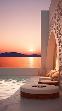 Sunset wallpaper furniture outdoors horizon.