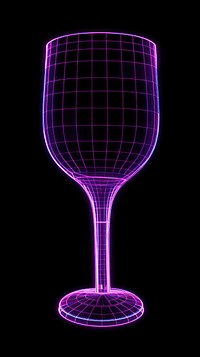 Neon wine wireframe lighting purple glass.