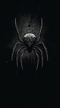 The spider illustration printed on black paper arachnid animal invertebrate.