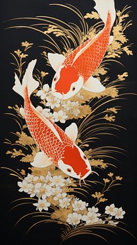 Traditional japanese koi fish pattern animal carp.