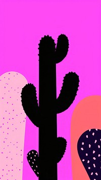 Memphis cactus border backgrounds silhouette purple.
