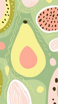 Memphis avocado border backgrounds pattern fruit.