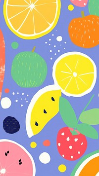 Memphis fruit border backgrounds pattern plant.