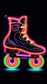 Roller skate neon light line.