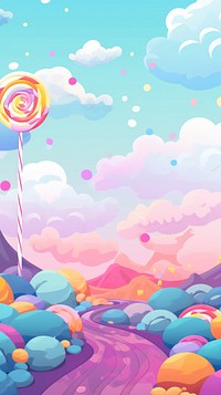 Lollipop landscape candy confectionery.