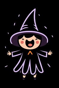 A witch cartoon cute face.