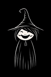 A witch black black background anthropomorphic.