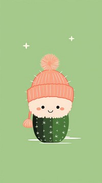 Cactus winter cute representation.
