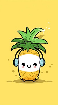 Pineapple cartoon plant cute.