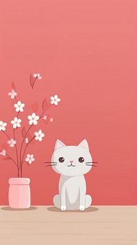 Cat flower wallpaper animal.