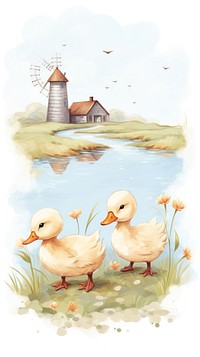 Ducks lighthouse animal goose.