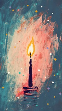 Retro birthday party painting candle night.