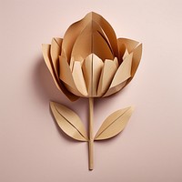 2D tulip symbol paper origami craft.