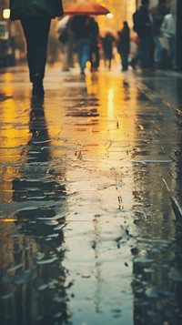 Street walking rain outdoors.