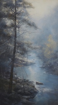 River tree outdoors painting.
