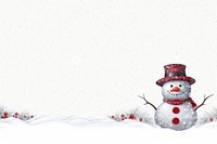 Snowman winter white red.