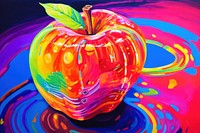 A apple painting yellow art.