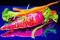 A carrot vegetable painting purple.