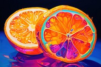 A orange grapefruit painting yellow.