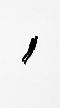 Person is falling from an overhang Symbol silhouette black white.