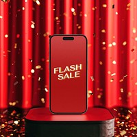 Flash sale promotion on phone screen