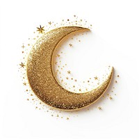 Eid Mubarak crescent moon gold nature night.