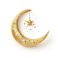 Eid Mubarak crescent moon gold astronomy jewelry.