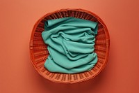 Laundry basket turquoise pattern textile.