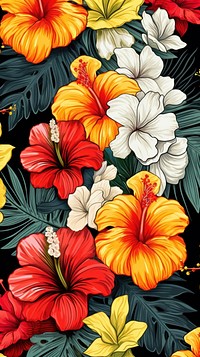 Tropical hibiscus pattern flower.