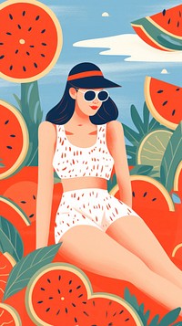 Hot summer illustration plant fruit adult.